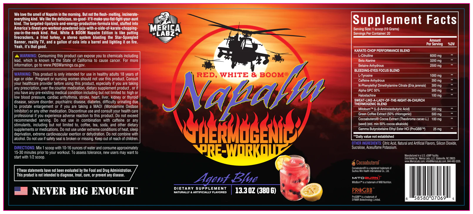 Napalm thermogenic pre workout