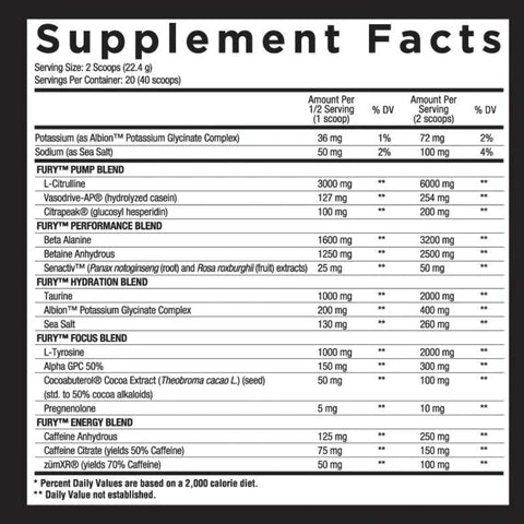 Core Nutritionals Fury Pre- Workout