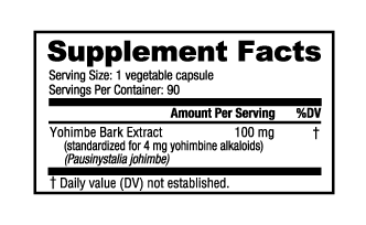 NutraBio Yohimbe 4MG